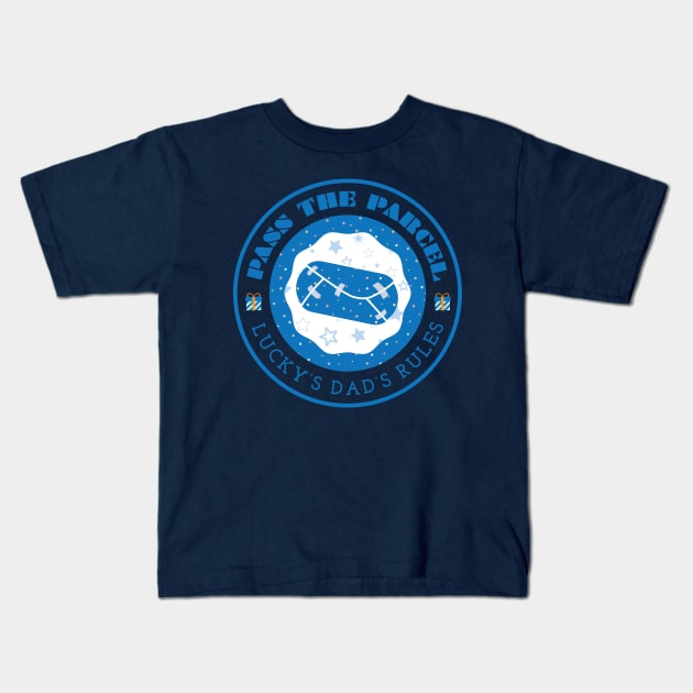 Pass The Parcel, Lucky's Dad's Rules Kids T-Shirt by Yue